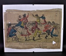 antike colorierte Radierung