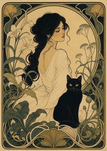 Jugendstil poster ornamental - poster,