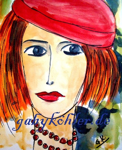 Kunstdruck frau aquarell - frau, din
