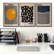 3er Leinwanddrucke Bauhaus