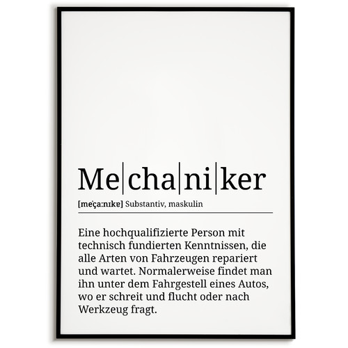 Mechaniker poster definition - mechaniker,