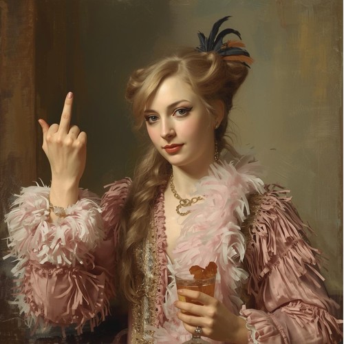 Portrait mittelfinger barock - mittelfinger,