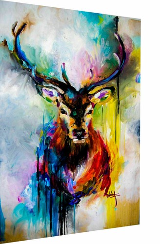 Leinwand hirsch abstrakt - abstrakt, tiere