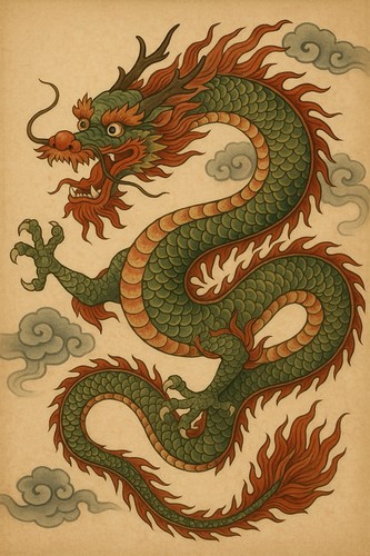 Chinesischer holzschnitt - chinesischer,