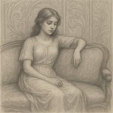 Mädchen Sofa weiblich Malerei
