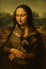 Mona Lisa Mit Katze  Gemälde